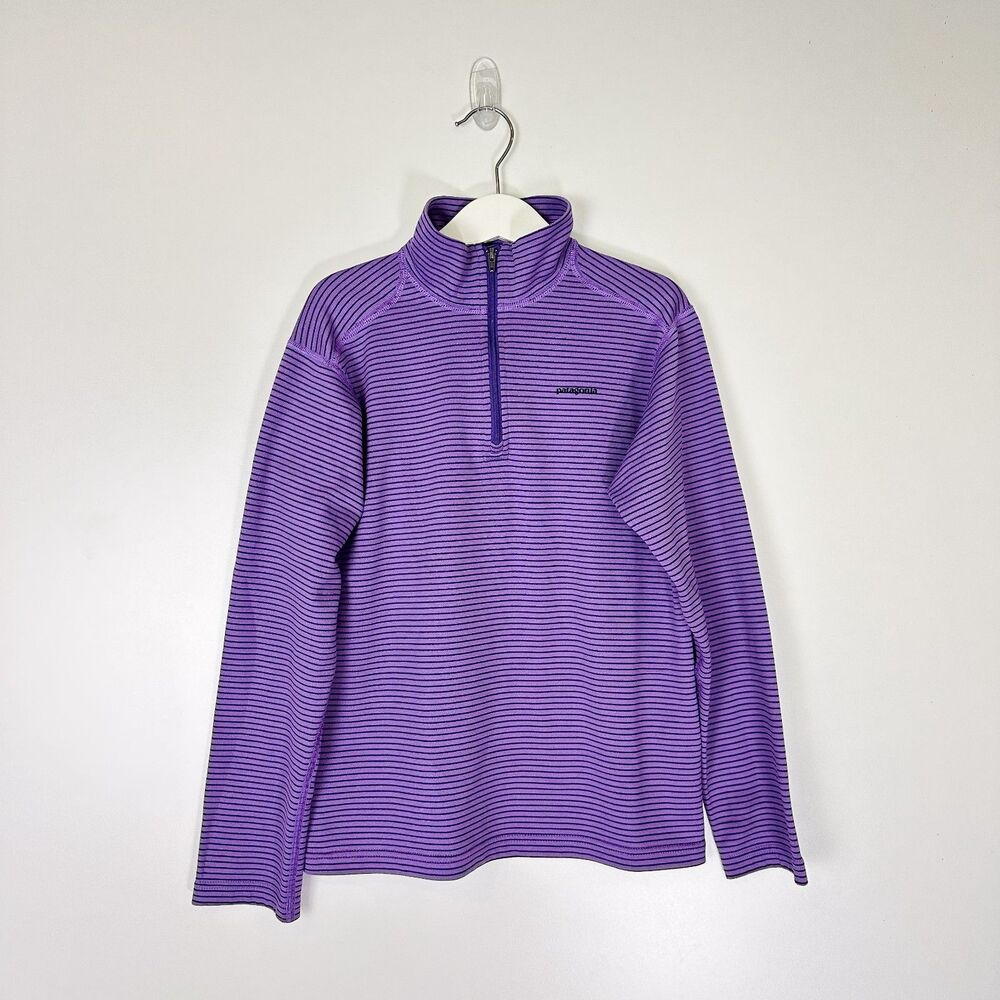 Patagonia Purple Striped Half-Zip Pullover